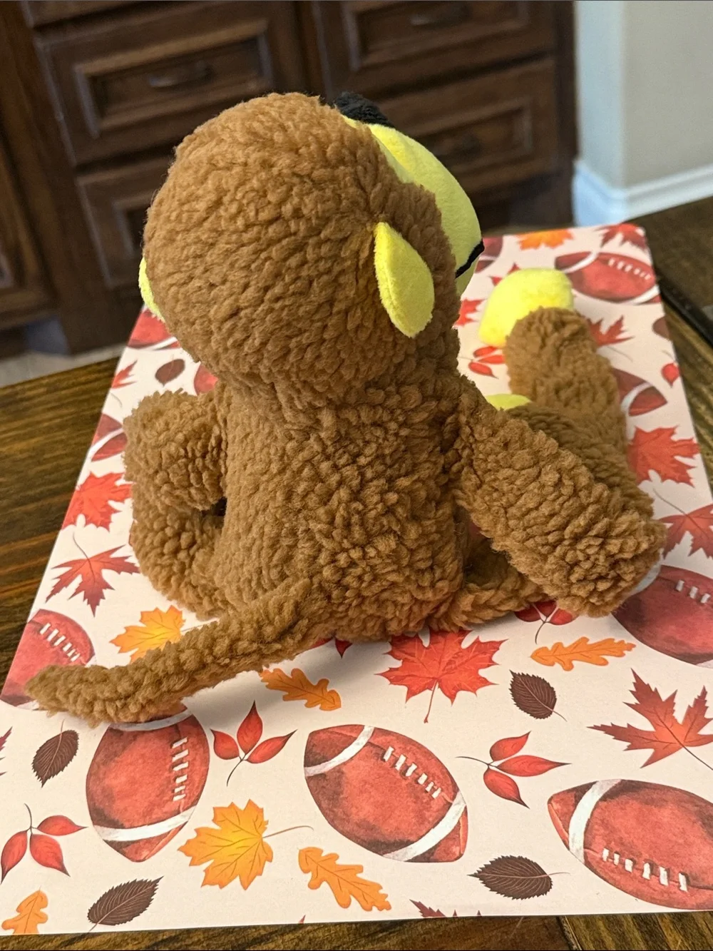 Plush Brown & Yellow Monkey Pet Toy - Soft & Cuddly